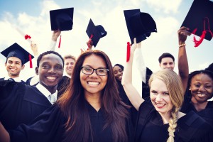 Group of Diverse International Graduating Students Celebrating